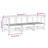 Salon de jardin 3 pcs bois massif douglas