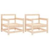 Garden chairs set of 2 solid pine wood