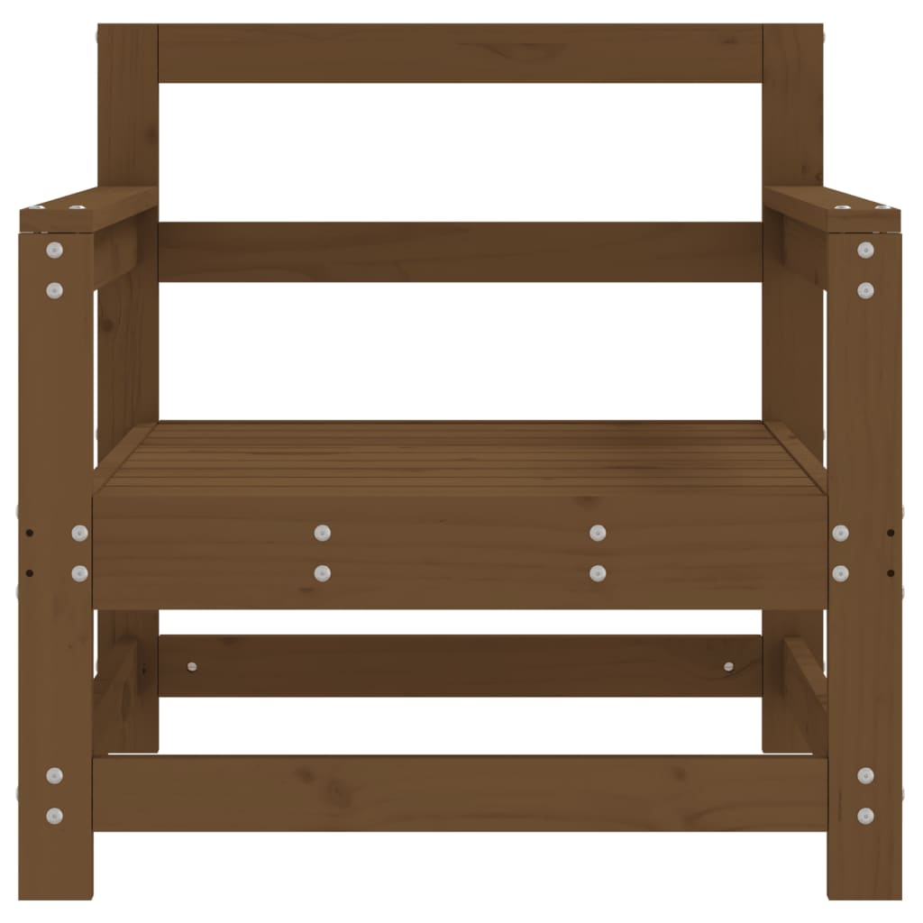 Chaises de jardin lot de 2 marron miel bois massif de pin