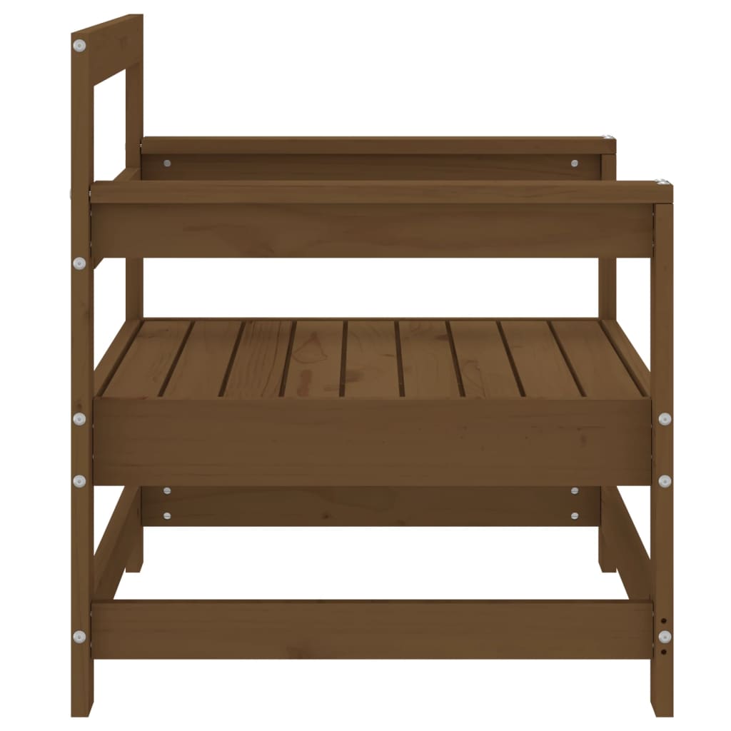 Chaises de jardin lot de 2 marron miel bois massif de pin