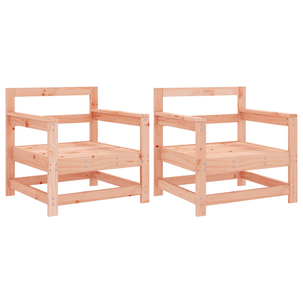 Garden chairs set of 2 cm solid douglas wood