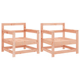 Garden chairs set of 2 cm solid douglas wood