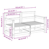 Garten-Ecksofas, 2 Stück, weißes, massives Kiefernholz