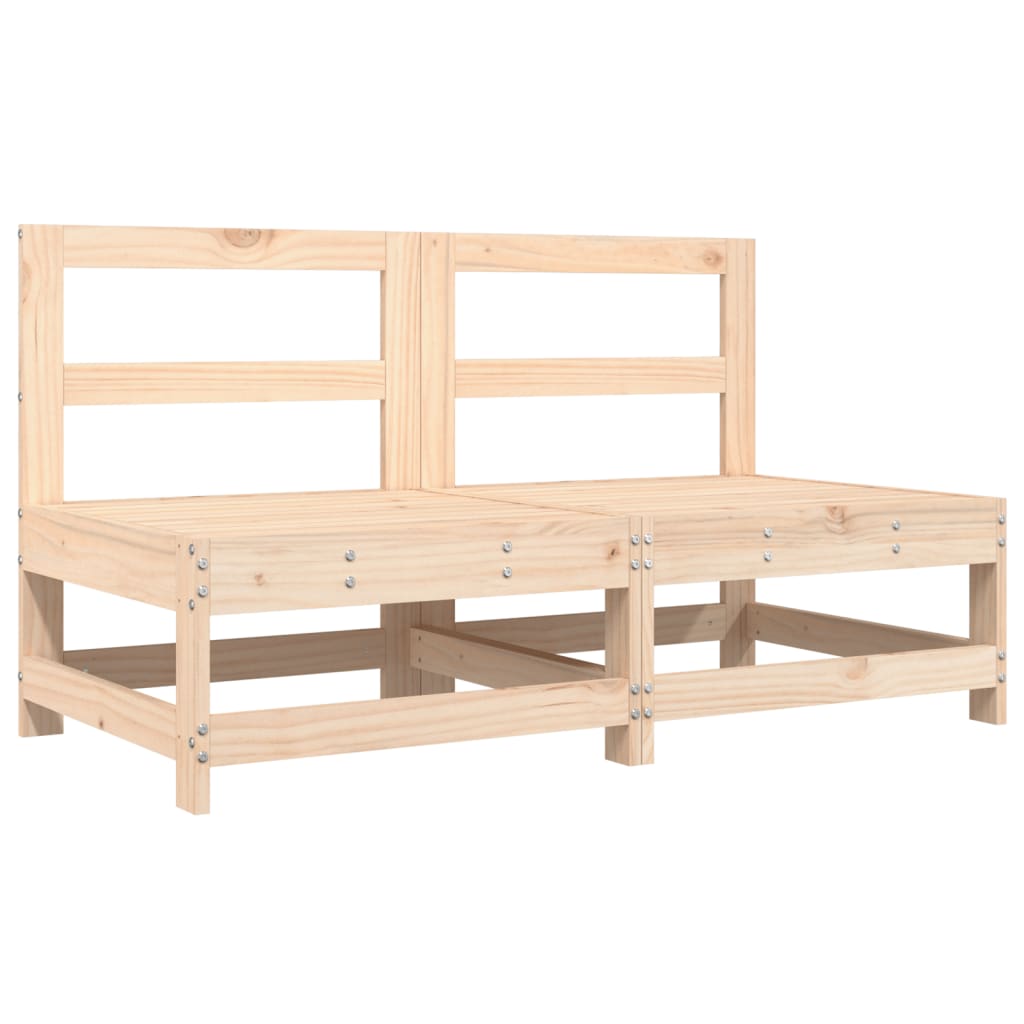 Canapés centraux de jardin 2 pcs bois de pin massif