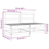 Canapés centraux de jardin 2 pcs bois massif douglas