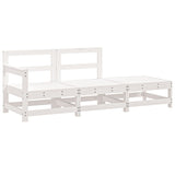 Salon de jardin 3 pcs blanc bois massif de pin