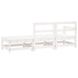 Salon de jardin 3 pcs blanc bois massif de pin