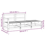 Salon de jardin 3 pcs bois massif douglas