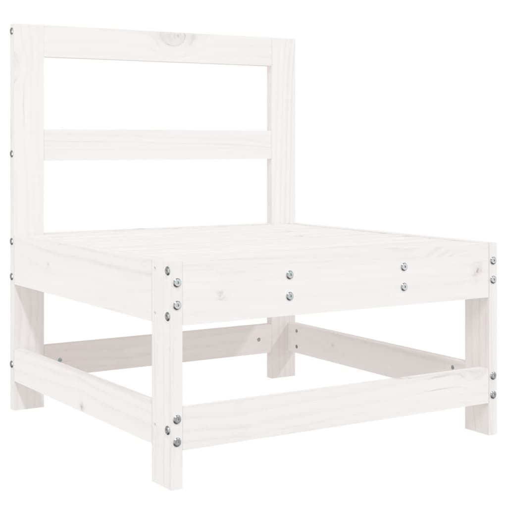 Salon de jardin 3 pcs blanc bois massif de pin