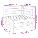 Graues Gartenecksofa aus massivem Kiefernholz