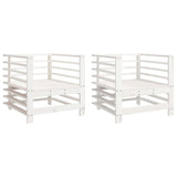 Chaises de jardin lot de 2 blanc bois massif de pin