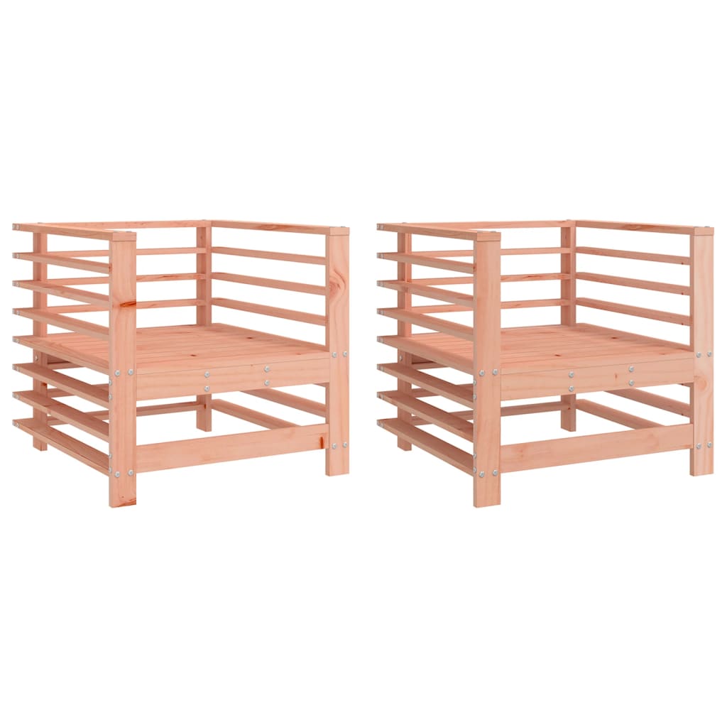 Garden chairs set of 2 cm solid douglas wood