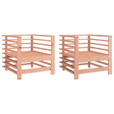 Garden chairs set of 2 cm solid douglas wood