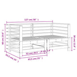 Garten-Ecksofas, 2 Stück, weißes, massives Kiefernholz