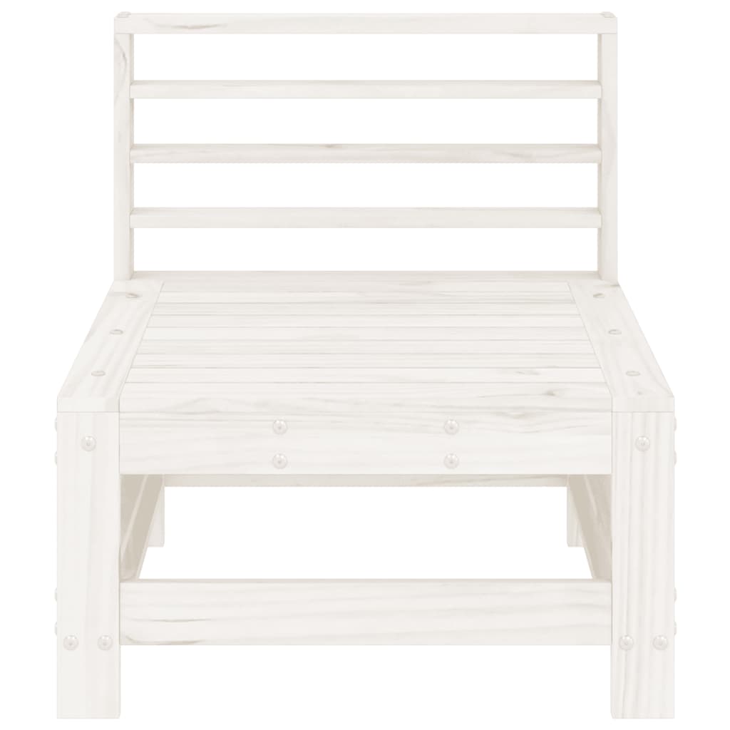 Canapés centraux de jardin 2 pcs blanc bois de pin massif