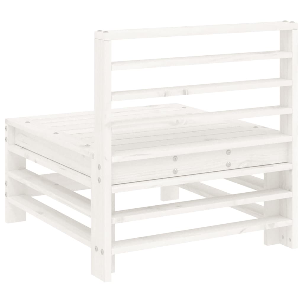 Canapés centraux de jardin 2 pcs blanc bois de pin massif