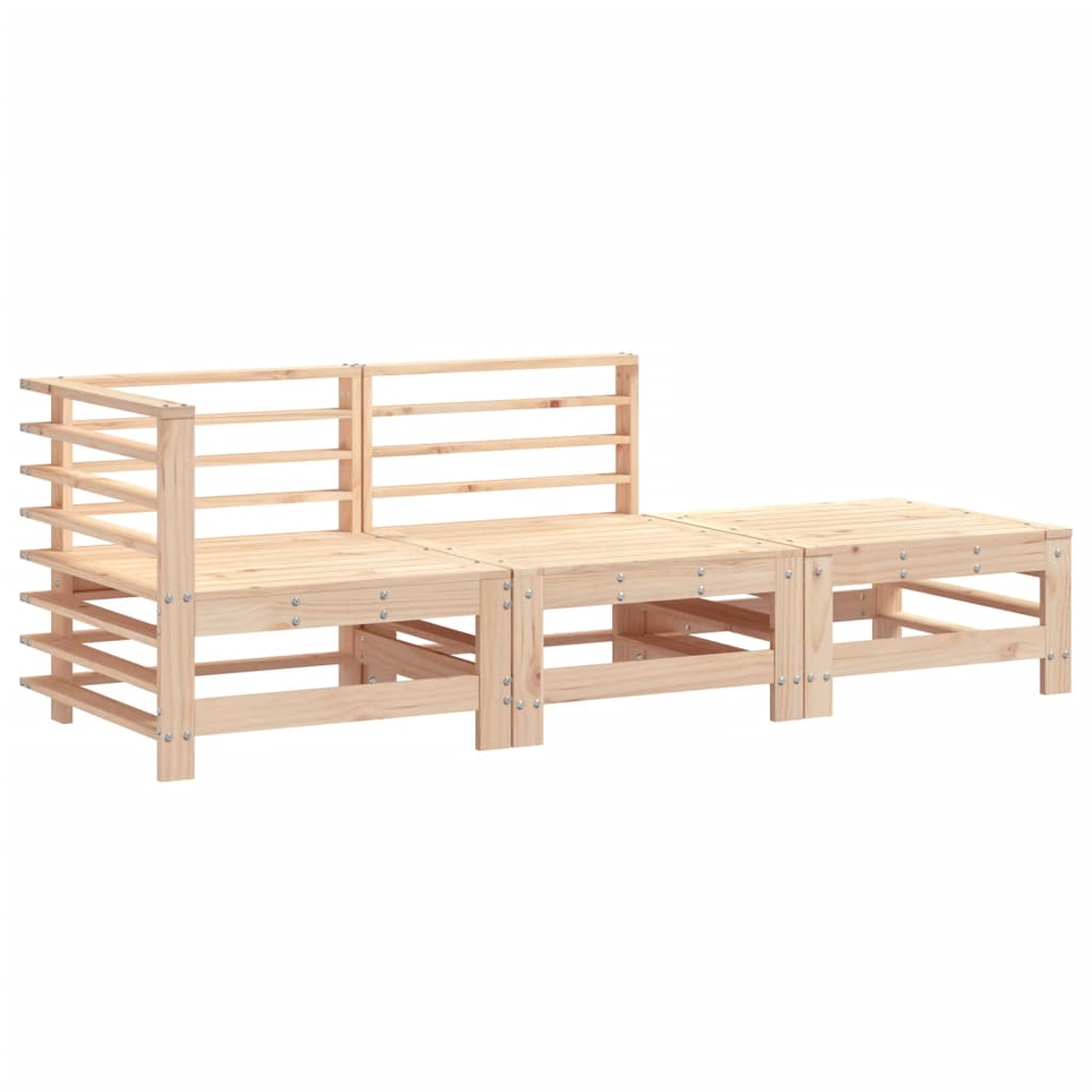 Salon de jardin 3 pcs bois massif de pin