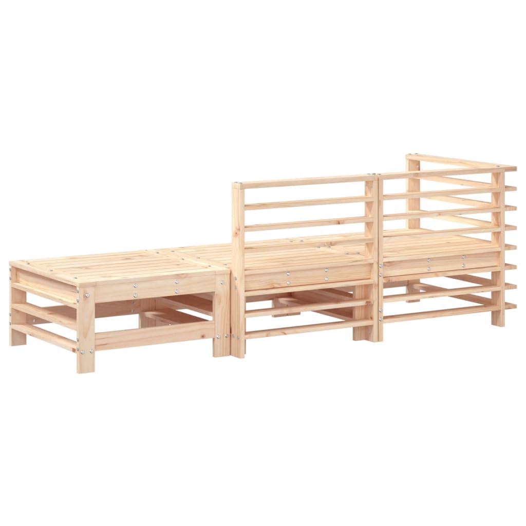 Salon de jardin 3 pcs bois massif de pin