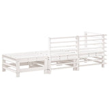 Salon de jardin 3 pcs blanc bois massif de pin