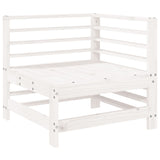 Salon de jardin 3 pcs blanc bois massif de pin