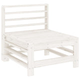 Salon de jardin 3 pcs blanc bois massif de pin