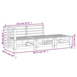 Salon de jardin 3 pcs bois massif douglas