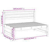 Canapé central de jardin blanc 120x80 cm bois de pin massif