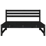 Black central garden sofa 120x80 cm solid pine wood