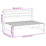 Canapé central de jardin 120x80 cm bois massif douglas