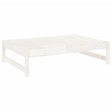 Repose-pied de jardin 120x80 cm blanc bois de pin massif