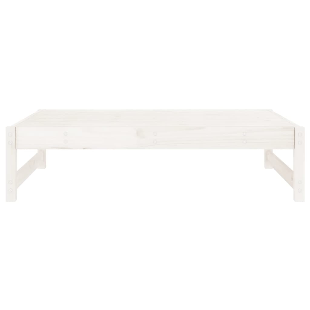 Repose-pied de jardin 120x80 cm blanc bois de pin massif