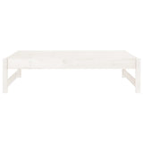 Repose-pied de jardin 120x80 cm blanc bois de pin massif