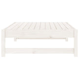 Repose-pied de jardin 120x80 cm blanc bois de pin massif