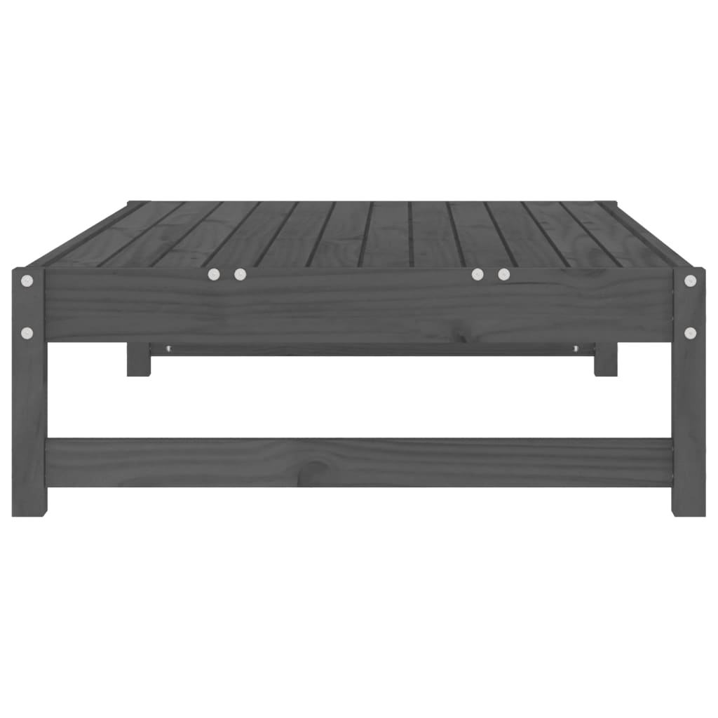 Repose-pied de jardin 120x80 cm gris bois de pin massif