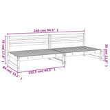 Zentrale Gartensofas, 2 Stück, weiß, 120 x 80 cm, massives Kiefernholz