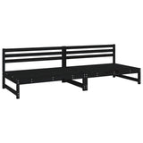 Central garden sofas 2 pcs black 120x80 cm solid pine wood