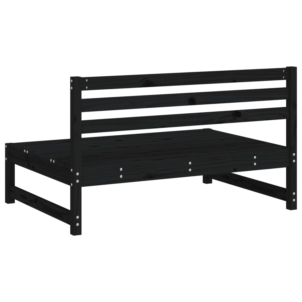 Canapés centraux de jardin 2 pcs noir 120x80 cm bois pin massif