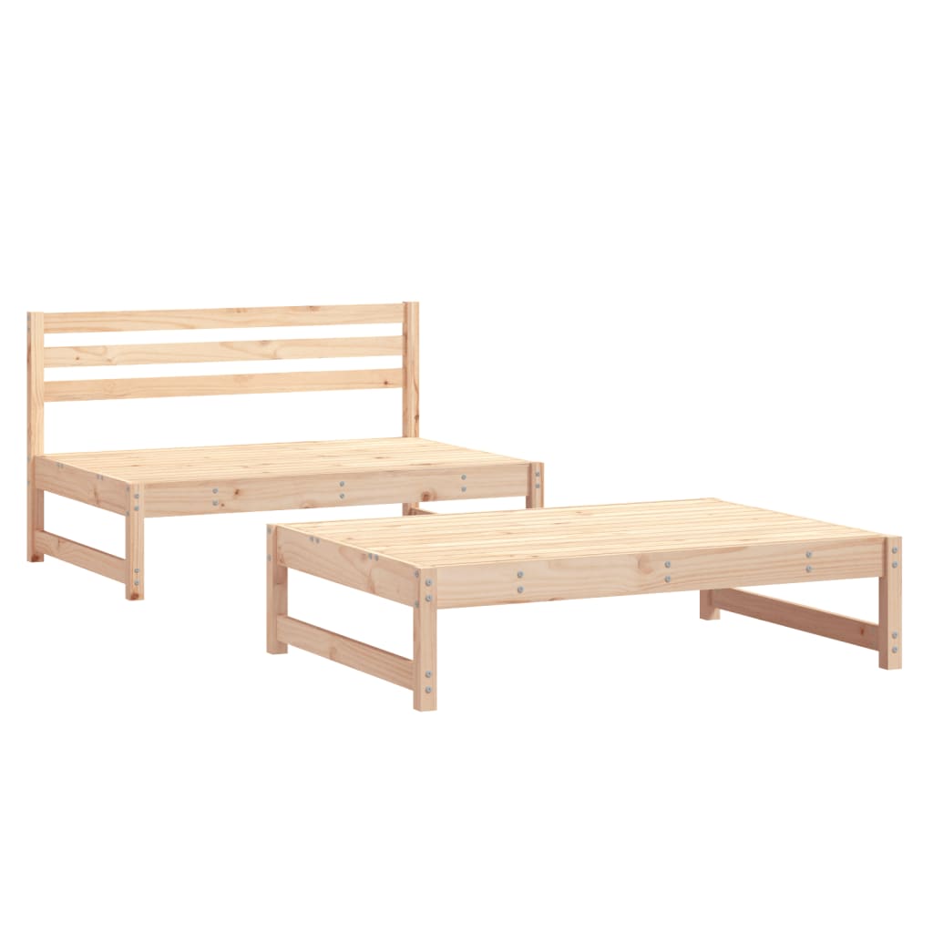 Salon de jardin 2 pcs bois de pin massif