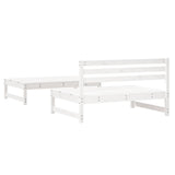 Salon de jardin 2 pcs blanc bois de pin massif