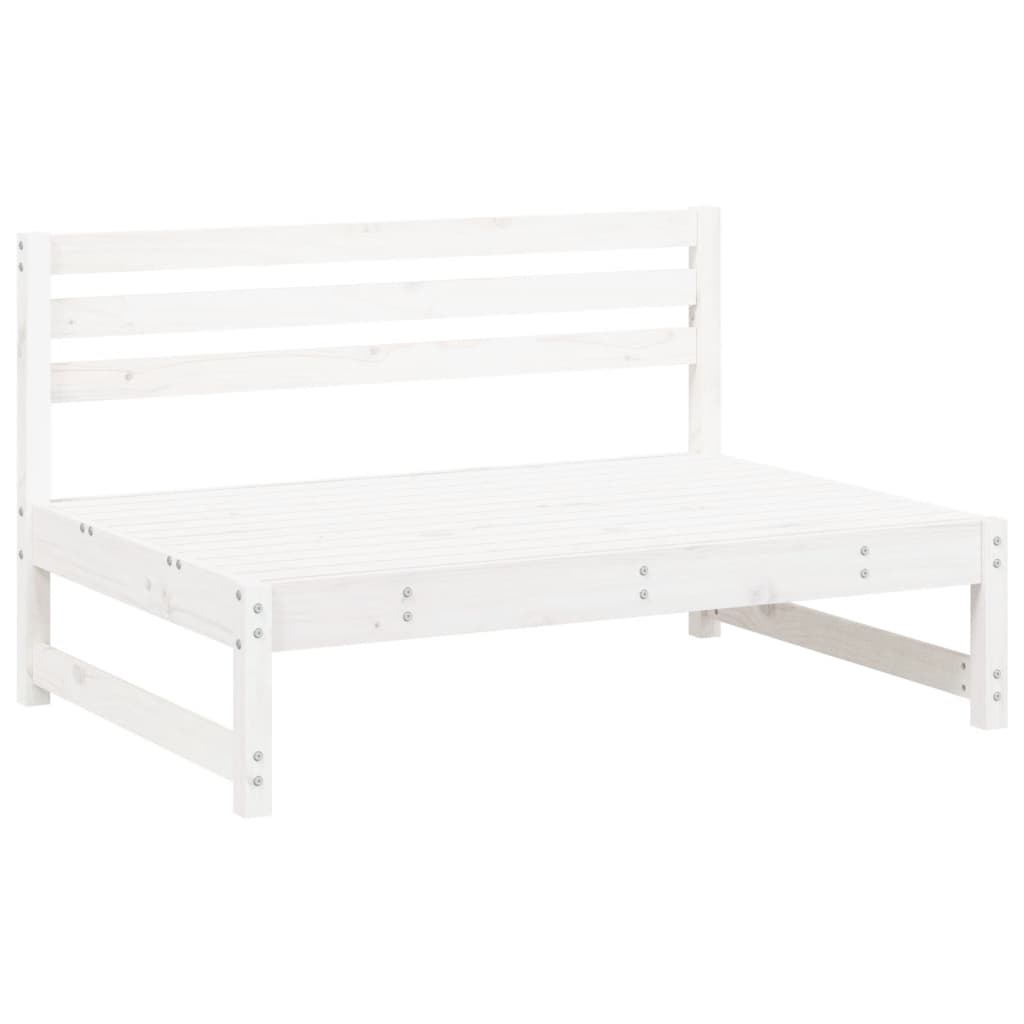 Salon de jardin 2 pcs blanc bois de pin massif