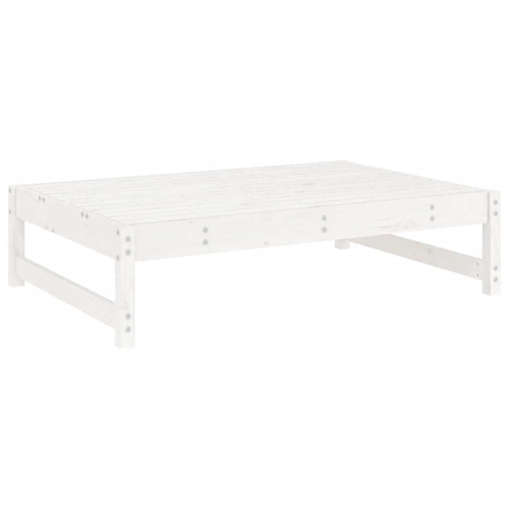 Salon de jardin 2 pcs blanc bois de pin massif