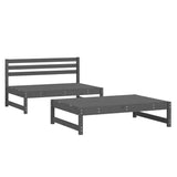 Salon de jardin 2 pcs gris bois massif de pin