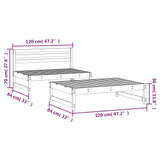 2-piece garden furniture set in grey solid pine wood