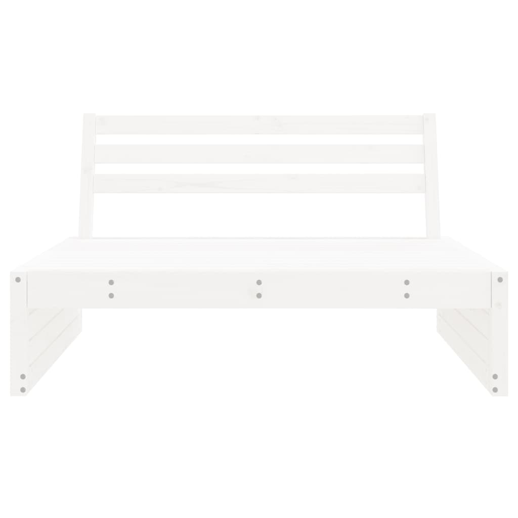 Central white garden sofa 120x80 cm solid pine wood