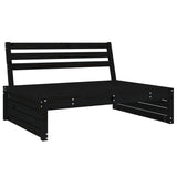 Black central garden sofa 120x80 cm solid pine wood