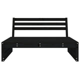 Black central garden sofa 120x80 cm solid pine wood