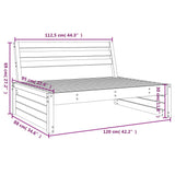 Canapé central de jardin 120x80 cm bois massif douglas