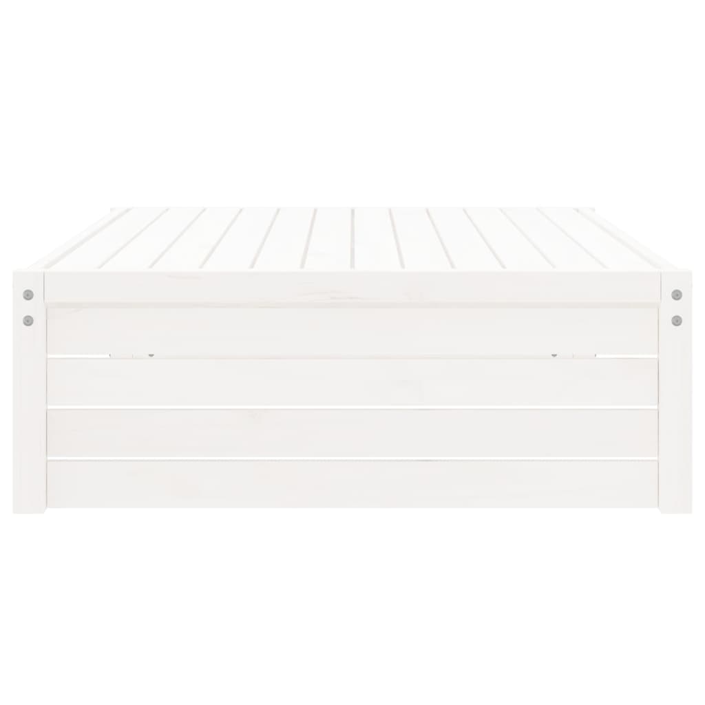 Repose-pied de jardin 120x80 cm blanc bois de pin massif