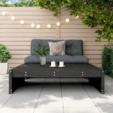 Repose-pied de jardin 120x80 cm noir bois de pin massif