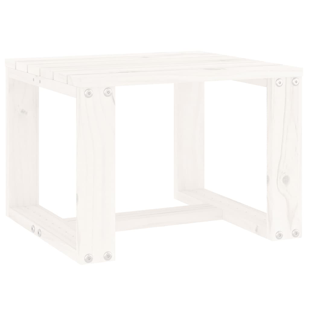 Table d'appoint de jardin blanc 40x38x28,5cm bois massif de pin